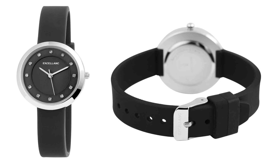 Image 8: Montre Excellanc à quartz avec bracelet en similicuir ou en silicone