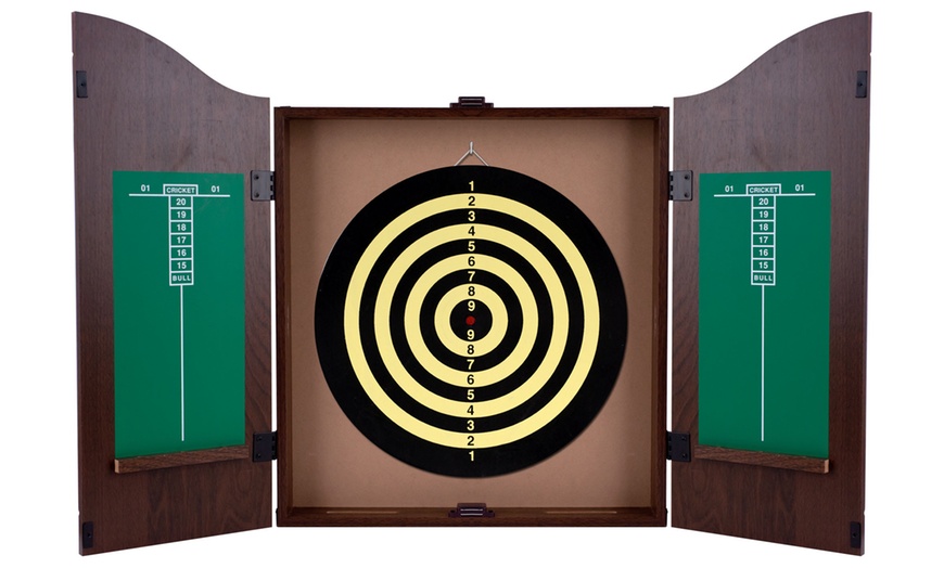 King S Head Value Dartboard Cabinet Set Groupon