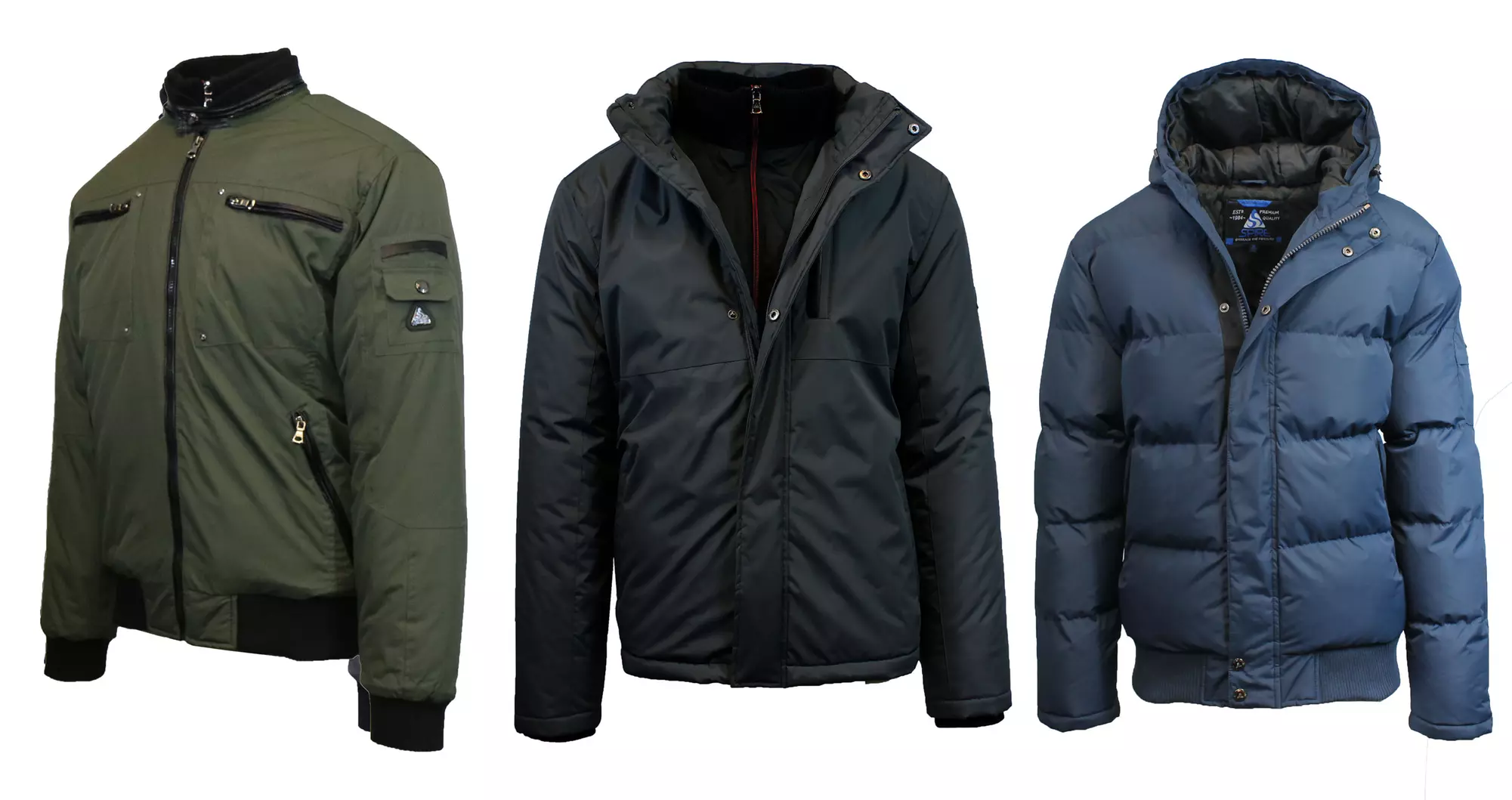 Spire by Galaxy Men's Heavyweight Jackets with Detachable Hood - Primary Image