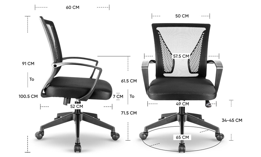 Image 5: Adjustable Office Chair with Lumbar Support