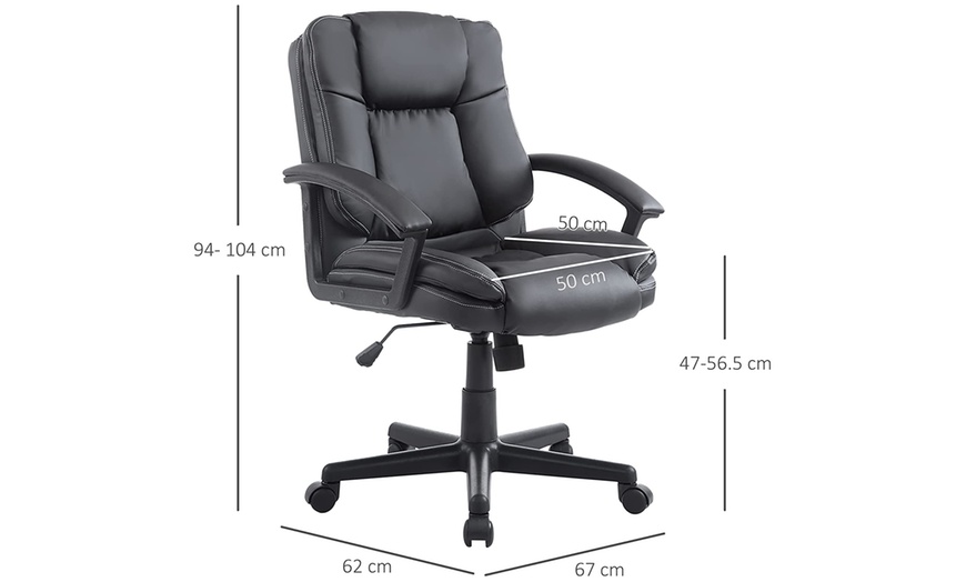 Image 4: HomCom Padded Executive Swivel Office Chair