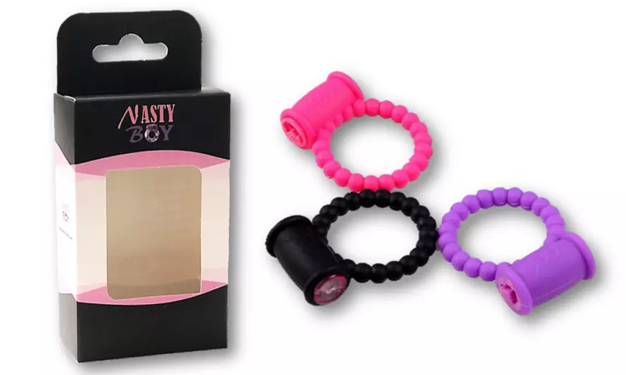 Vibrating Pearl Penis C-Ring with Clitoral Simulator - Primary Image
