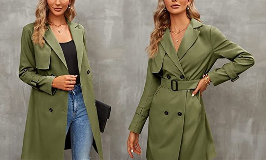 Image 4: Women's Mid-Length Trench Coat