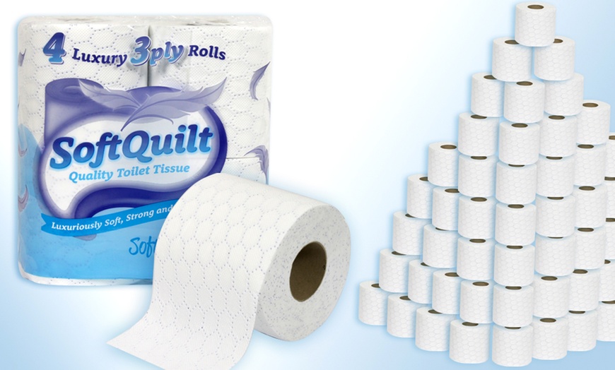 Image 1: Three-Ply Quilted Toilet Paper