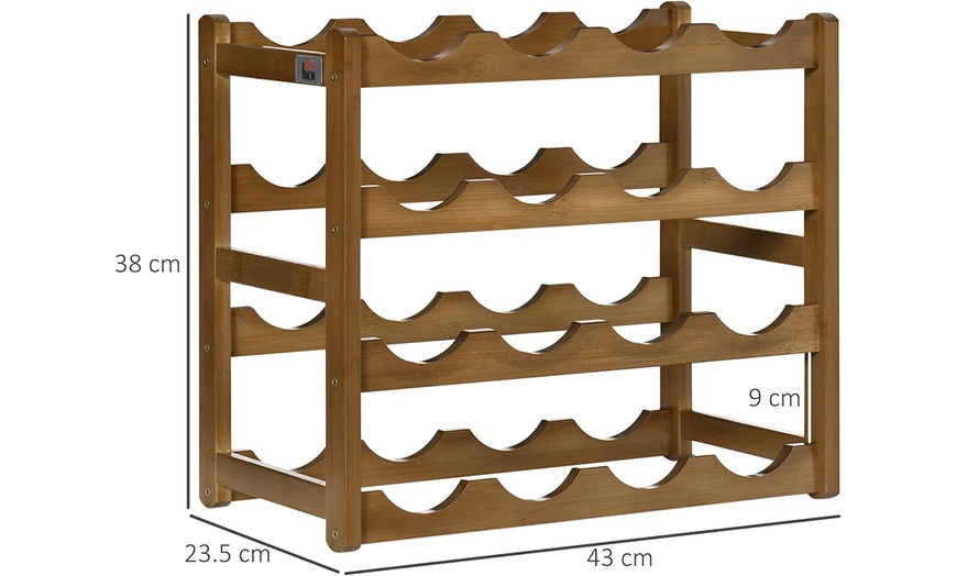 Image 9: HomCom Free-Standing Bamboo Wine Rack