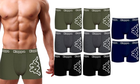 4 o 8 boxer Kappa da uomo in colori assortiti e cotone elasticizzato, disponibili in 4 taglie