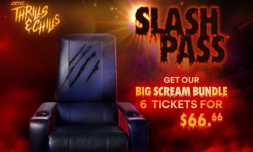 Image 2: AMC Thrills Await: Yellow Tickets, Snacks & the spooky Slash Pass™


