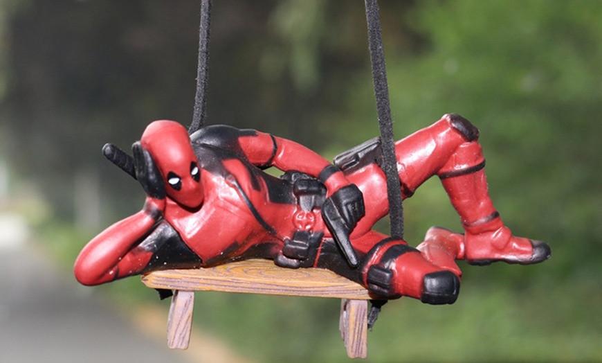 Image 3: One or Two Deadpool Inspired Car Rear View Mirror Hanging Accessories