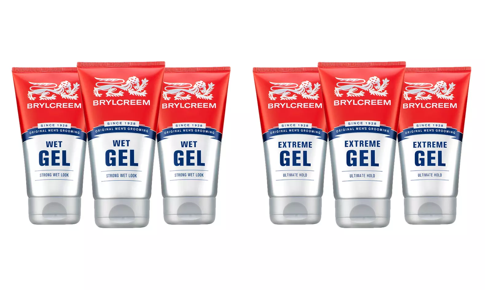 1 ou 2 packs de 3 gels pour hommes de la marque Brylcreem - Primary Image