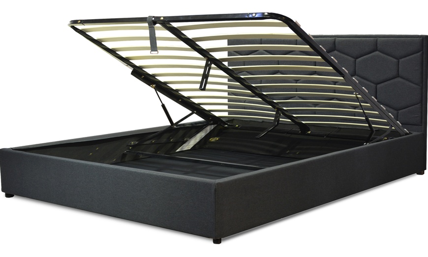 Image 8: Lit coffre Manhattan tissu, matelas en option. Sampur