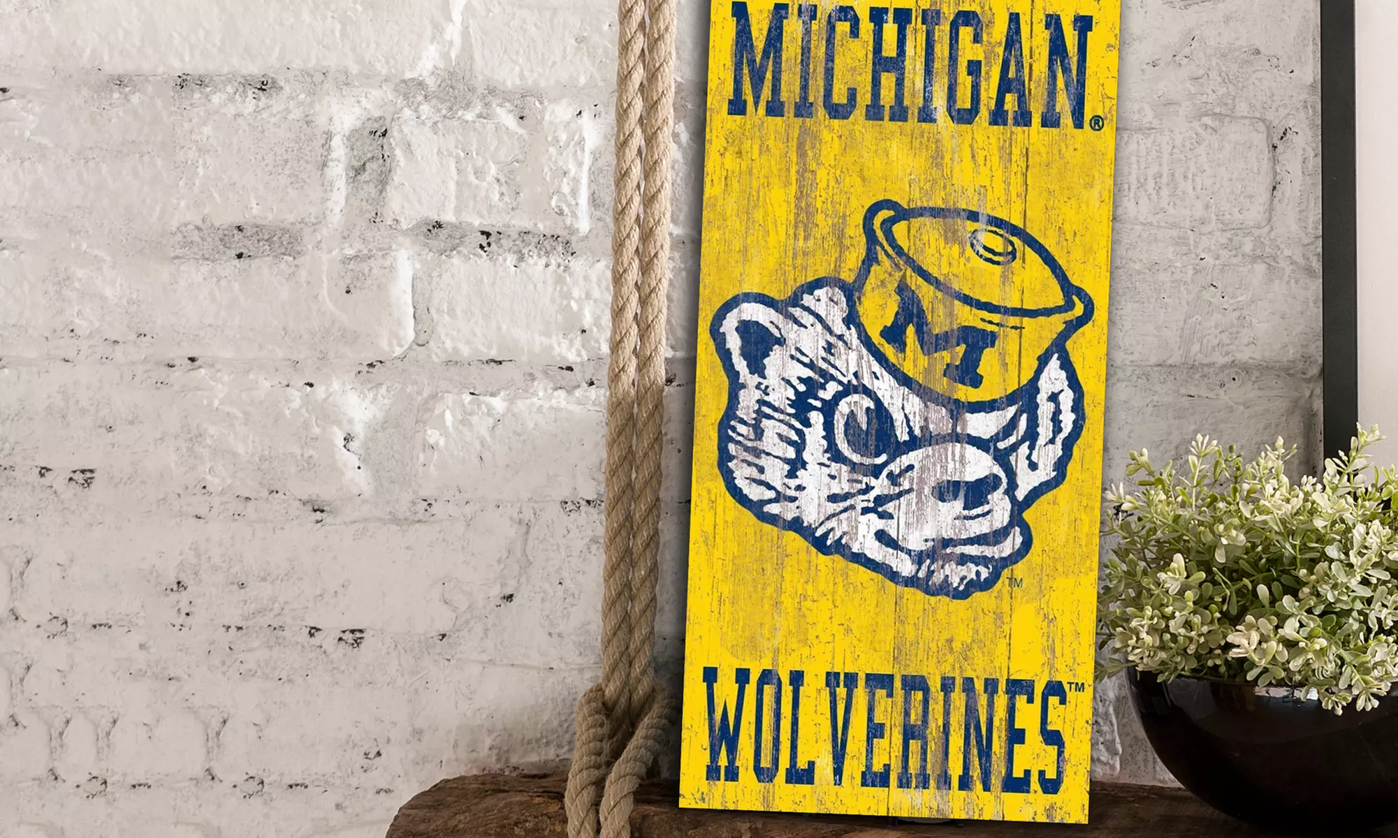 NCAA 12"x6" Distressed Team Logo Signs - Primary Image