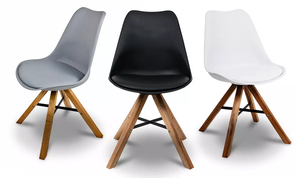 2x, 4x oder 6x Design Stühle im skandinavischen Stil in Weiß, Schwarz oder Grau - Primary Image