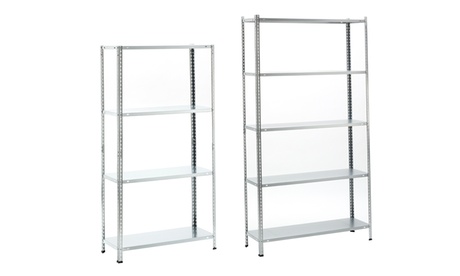 Scaffale in metallo galvanizzato, da 4 o 5 ripiani regolabili in base alle proprie esigenze