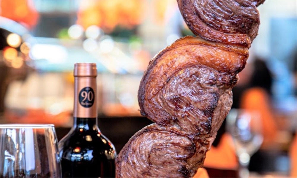 All-You-Can-Eat Rodizio Dinner with Wine for 2 or 4 at Rio de Brazil Steakhouse Up to 28% Off