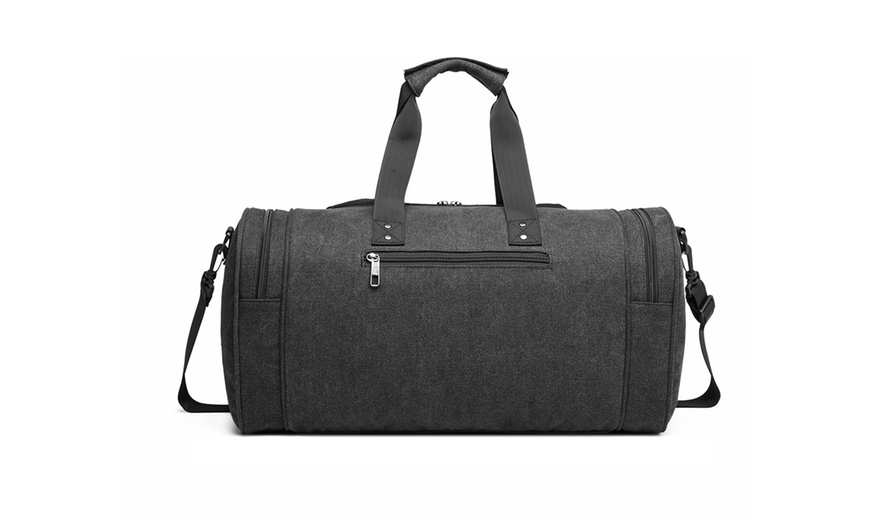 Image 3: Canvas Barrel Duffle Bag