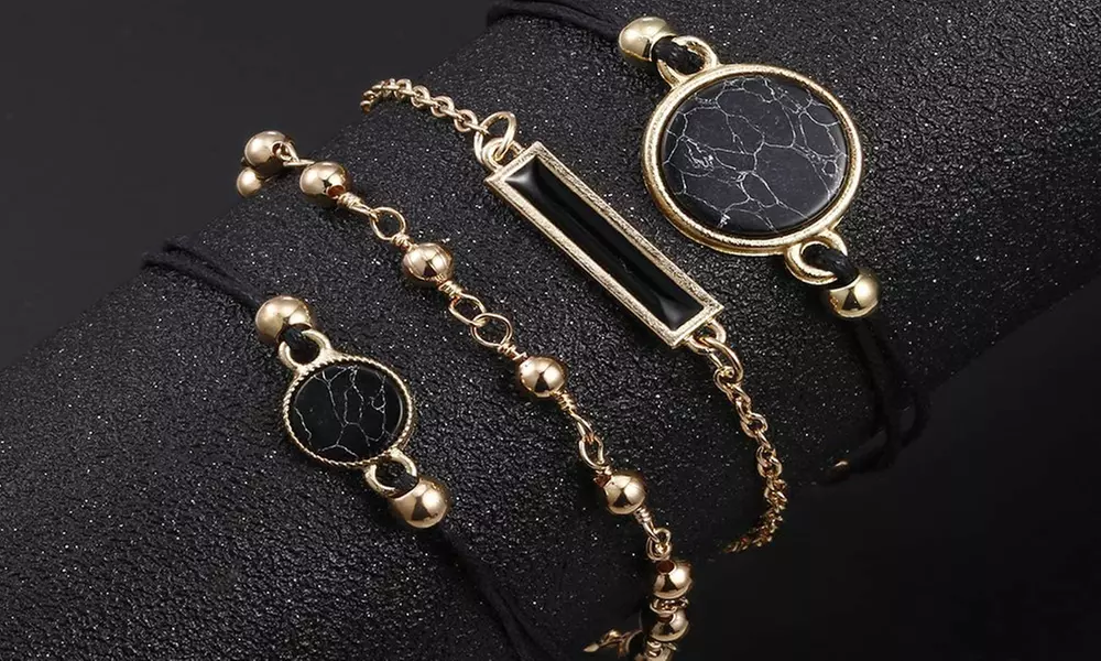 1x oder 2x 4-teiliges Armbänder-Set im Boho-Stil für Damen