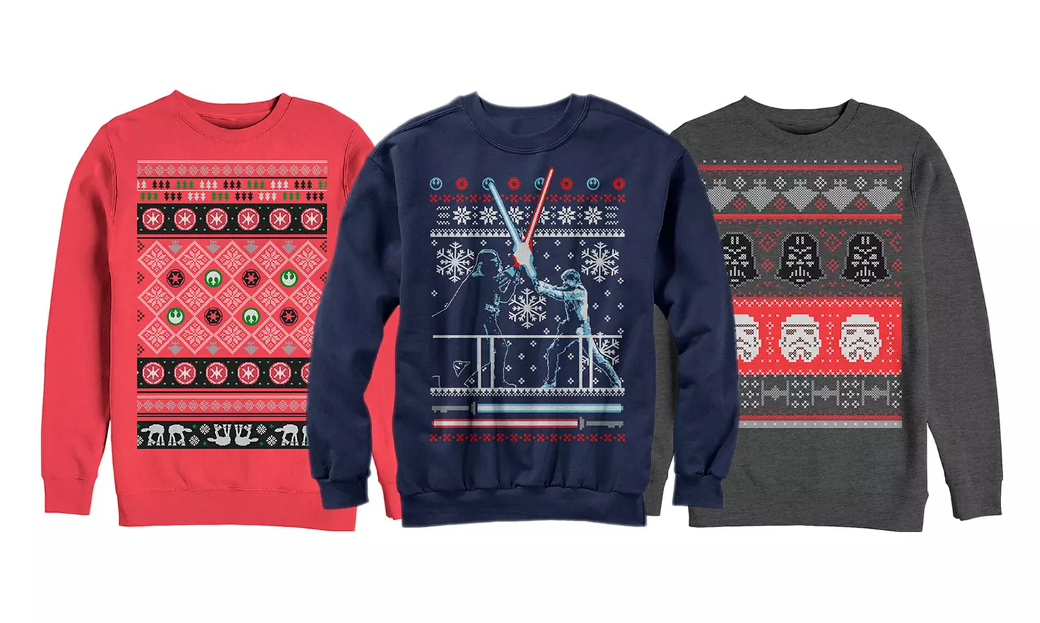 Star Wars Men's Ugly Christmas Sweater Fleece Sweatshirts - Primary Image