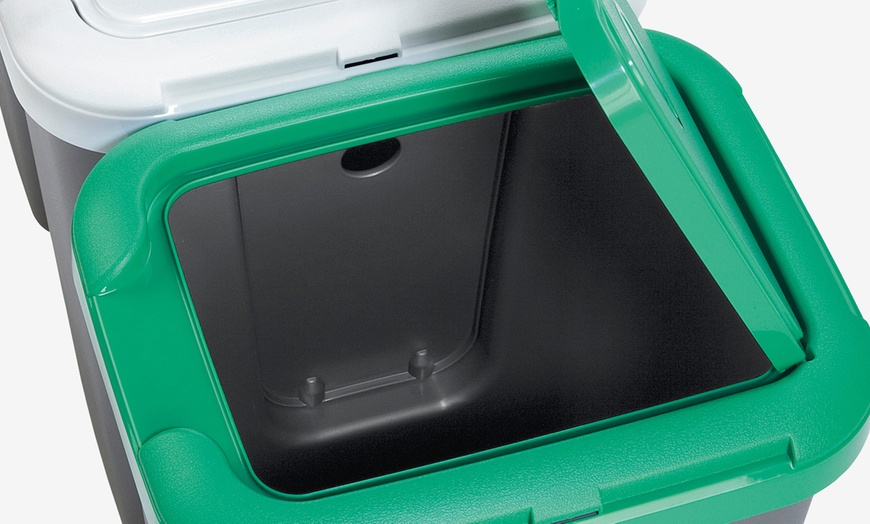 Image 3: Three-Compartment Recycling Bin