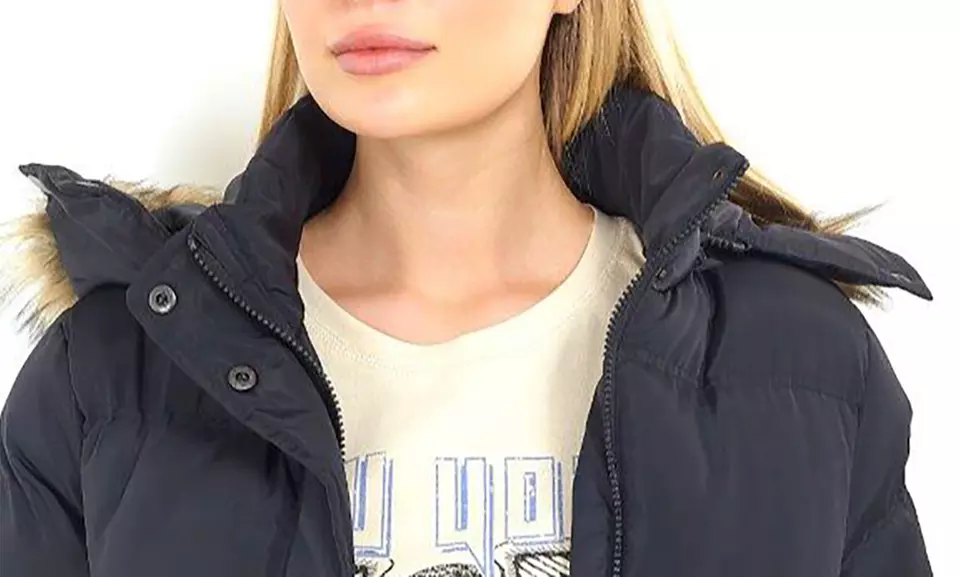 Brave Soul Faux Fur Trim Hooded Maxi Coat With Free Delivery - Image 2