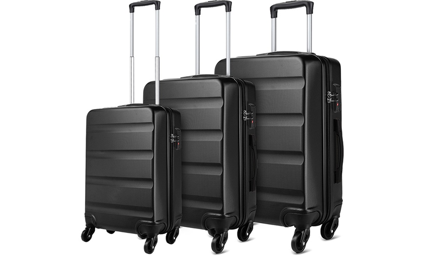 Image 7: Horizontal Design Hard Shell Suitcase Set with Combination Lock