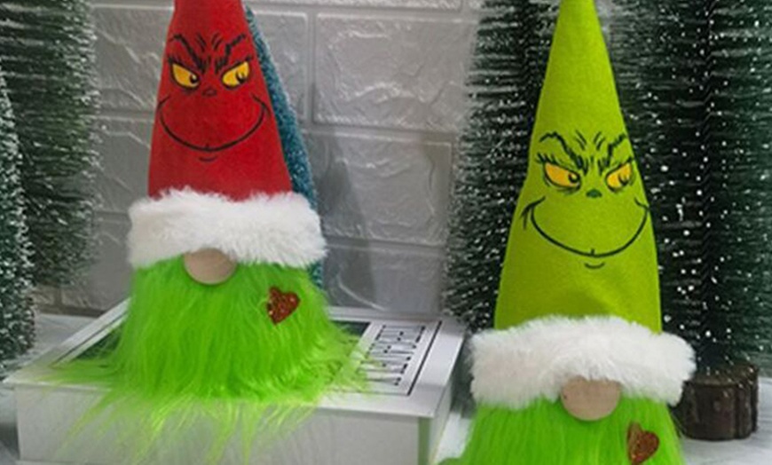 Image 3: Grinch Faceless Standing Doll Decoration