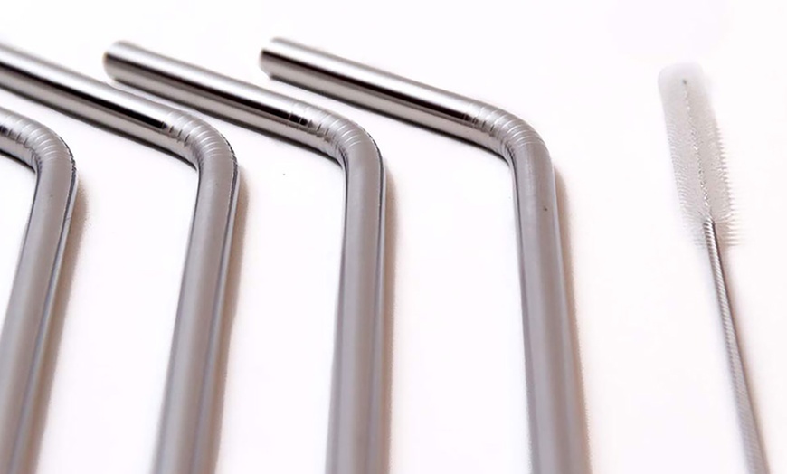 Image 16: 8-Piece Stainless Steel Straw Set