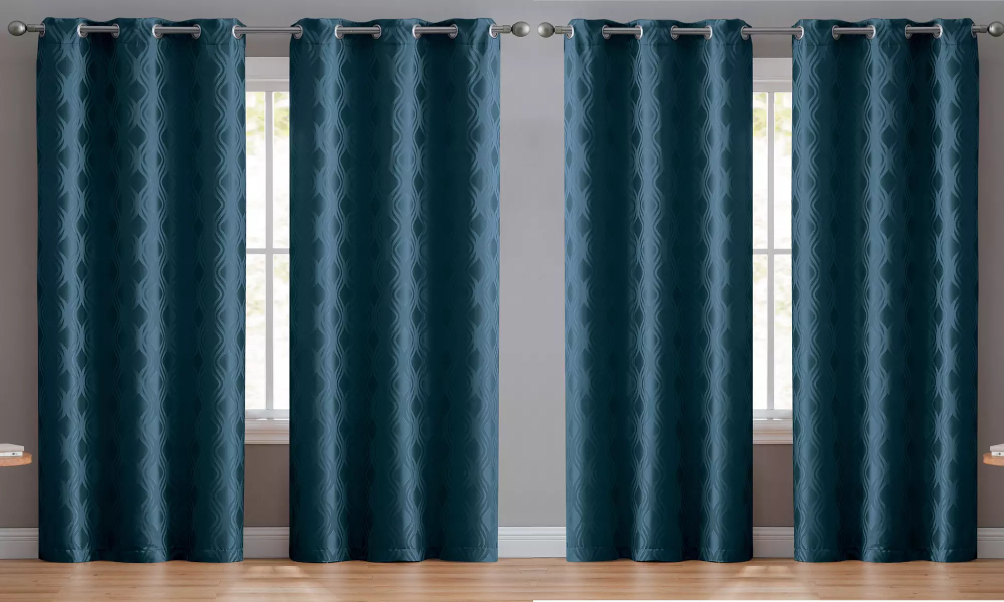 Triple Weave Lined & Interlined or Embossed Blackout Window Panels (4-Pack) - Second Medium