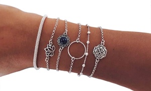 6 or 12 Silver-Coloured Bracelets