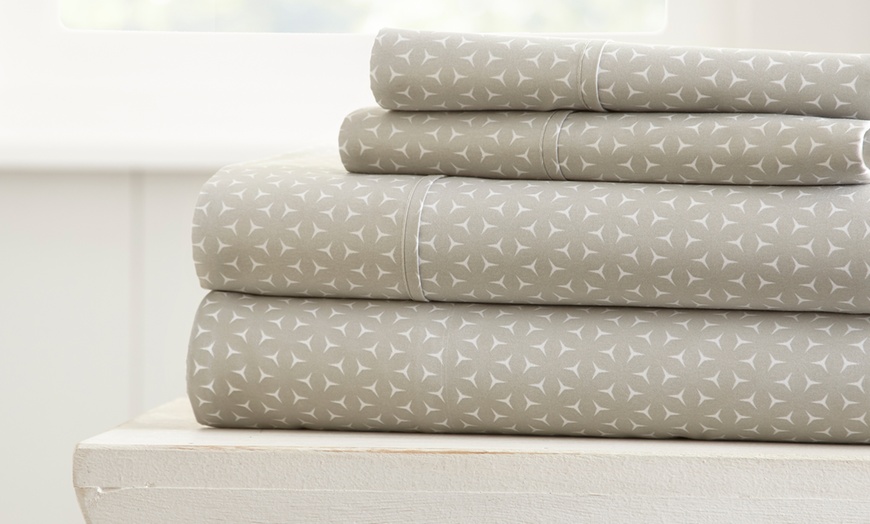 Merit Linens Premium Printed Bed Sheet Sets (4-Piece) | Groupon