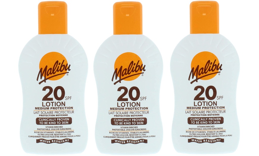 Image 6: Three-Pack of Malibu SPF Lotion or After Sun Lotion 200ml