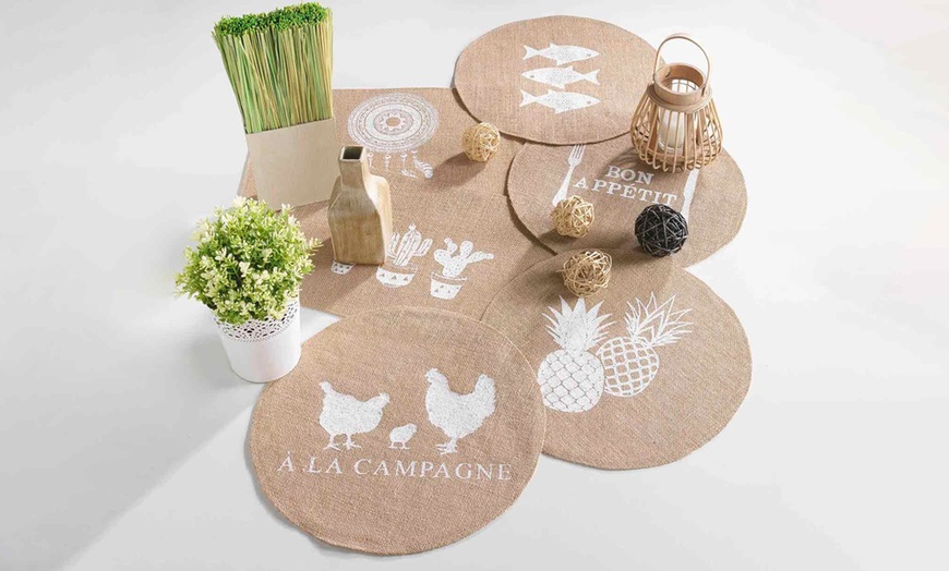 Image 1: Lot set de table en toile de jute