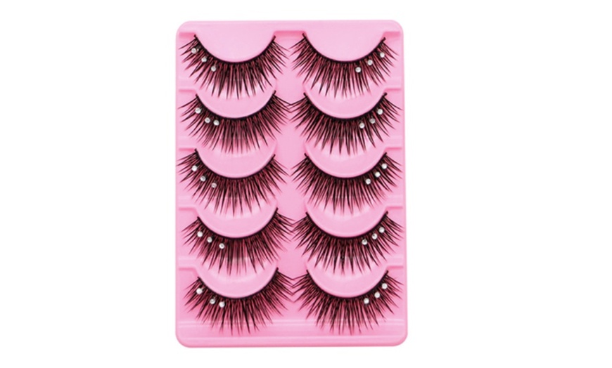 Image 4: False Eyelashes with Sequins Set