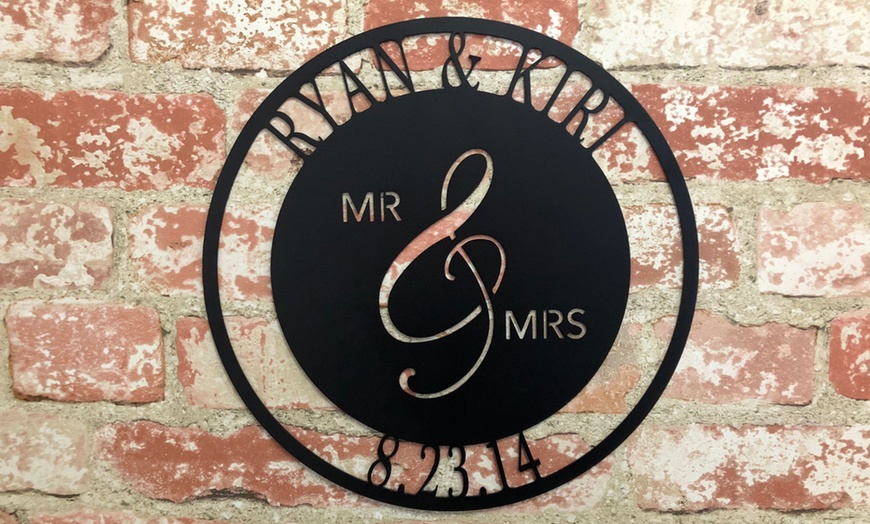 Image 3: Personalised Mr and Mrs Date Sign