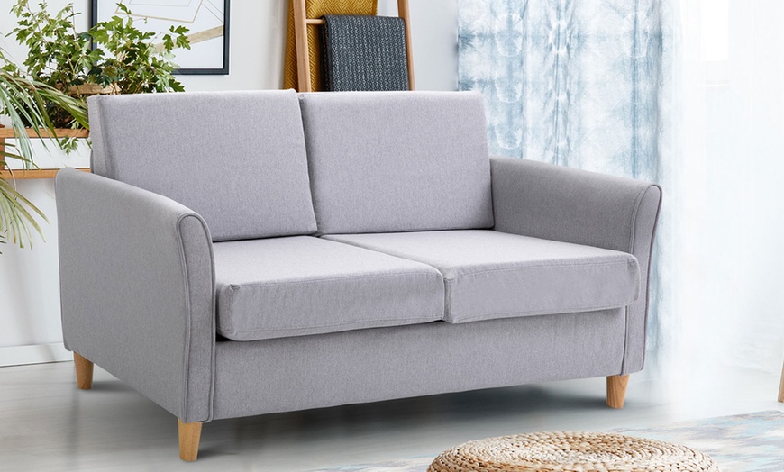 Image 4: HomCom Two-Seater Sofa