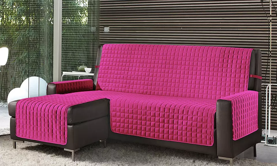 Gesteppter Sofabezug mit Halbinsel, beidseitig verwendbar in der Farbe und Größe nach Wahl - Primary Image