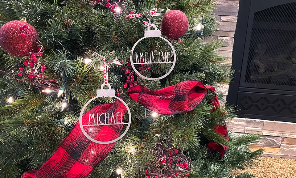 5 Packs of Customizable Amelia Jane Christmas Ornaments in 3 Sizes