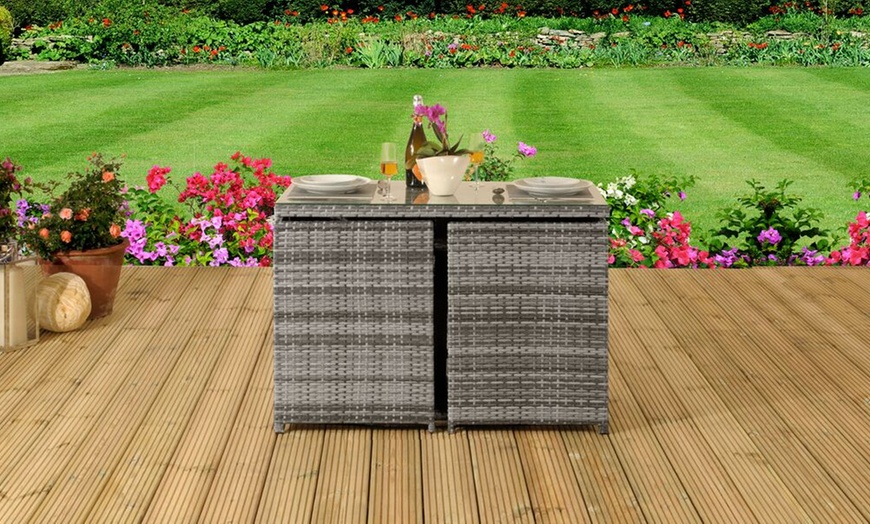 Image 2: Havana Bistro Rattan Cube Set
