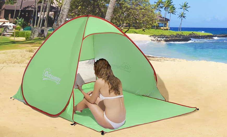 Image 6: Outsunny 2-3-Person Pop-up Beach Tent