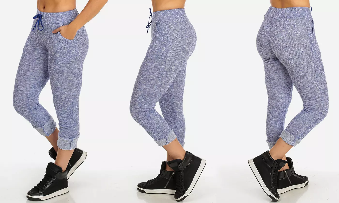 Women's Cuffed French Terry Capri Joggers - Second Medium