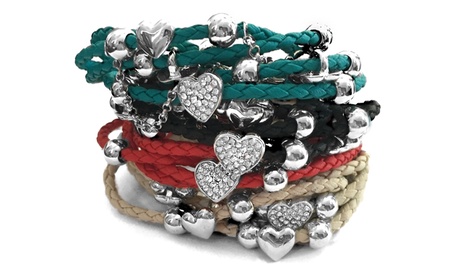 Bracciale in eco pelle con cristalli Swarovski® disponibile in 4 colori