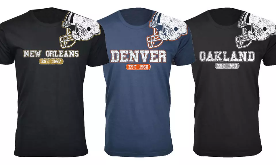 Men's Vintage Football Shoulder Helmet T-Shirts (Extended Sizes Available) - Primary Image