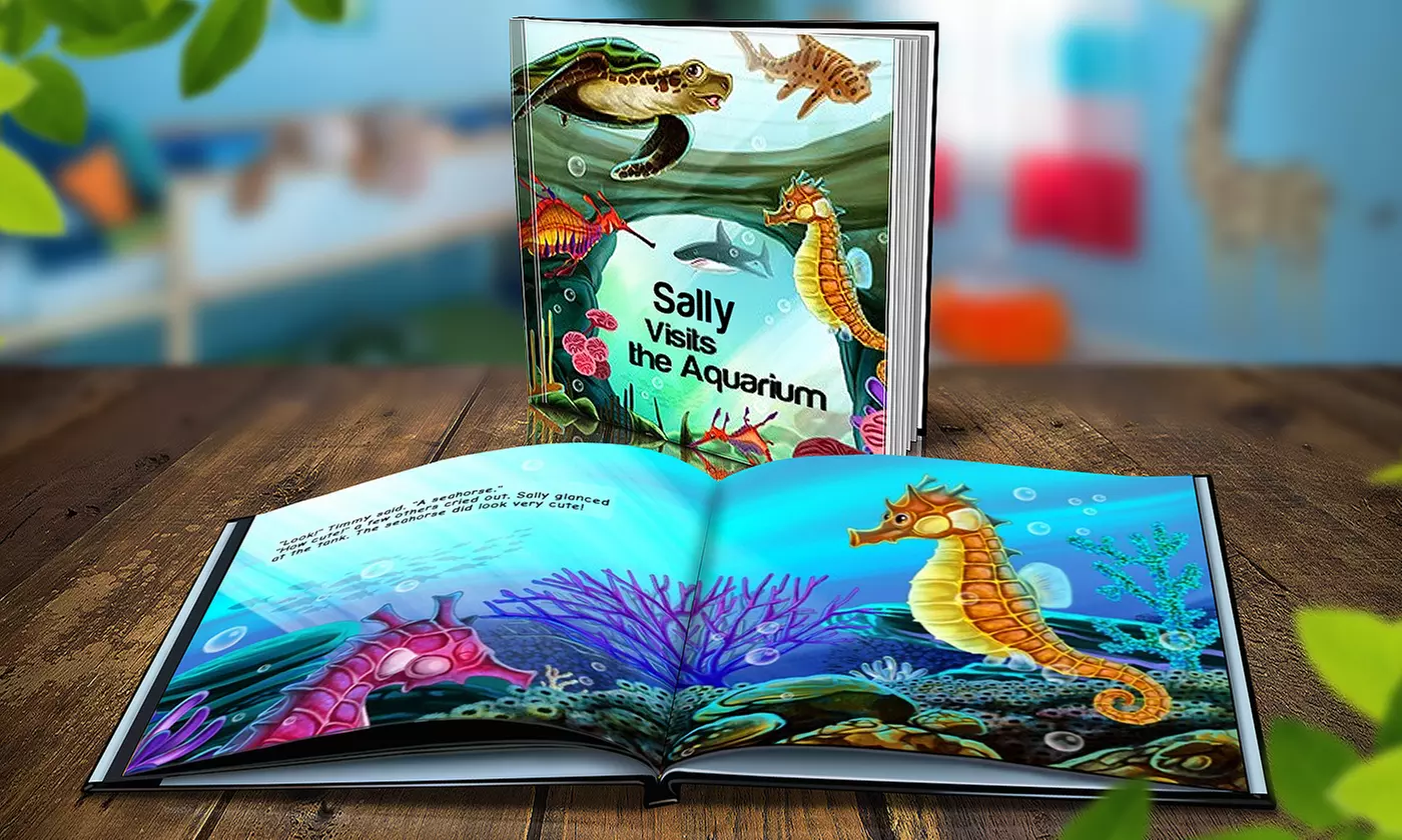 Personalized Hardcover or Softcover "Visits the Aquarium" Story Books (Up to 67% Off). Three Options Available. - Primary Image