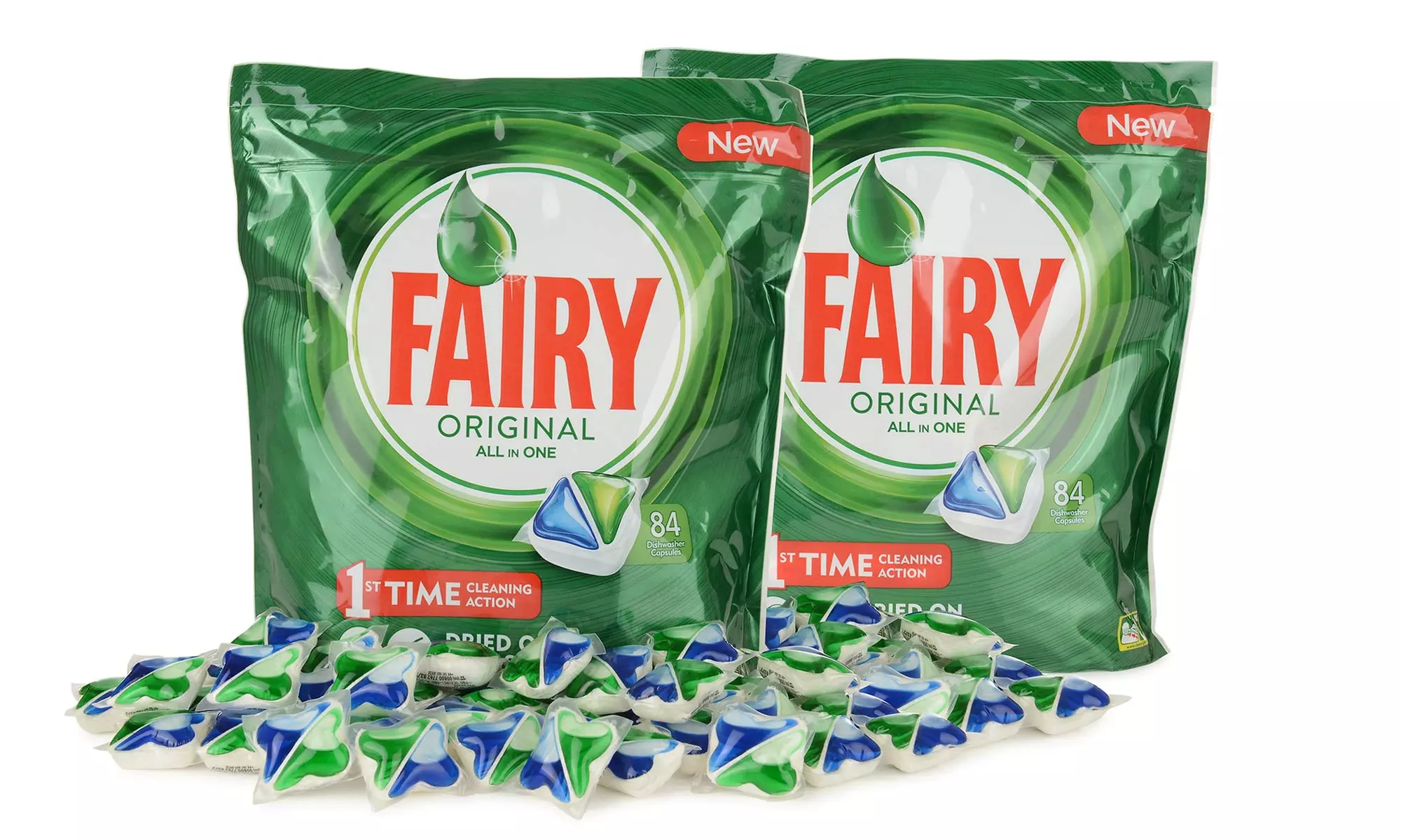 Up to Four Packs of Fairy Regular Dishwasher Tabs - 84 Tablets per Pack - Primary Image