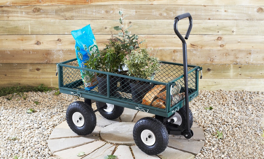 Image 1: Neo Heavy-Duty Garden Outdoor Cart with Optional Cover