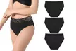 3 Pack Womens Cotton Bikini Panties Lace Soft Hipster Panty Underwear Set - Second Medium