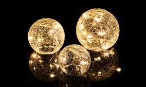 Three-Piece LED Glass Crackle Orbs