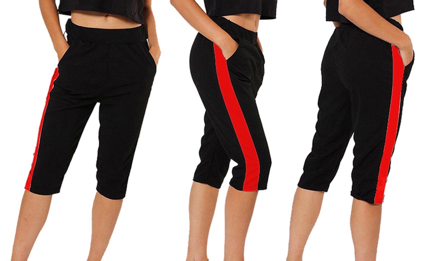 Image 3: Side Stripe Capri Bottoms