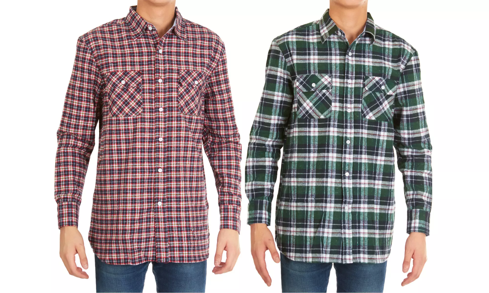 2-Pack Men's Flannel 2-Pocket Button-Down Shirts (S-2XL)
 - Second Medium