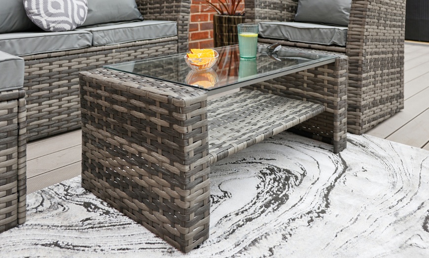 Image 21: Garden Rattan-Effect Furniture Set with Rain Cover