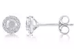 1/2 CTTW Diamond Halo Stud Earrings in Solid 10K White Gold by Brilliant Diamond - Second Medium